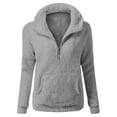 thumbnail image 1 of LSLJS Chandails à Fermeture Éclair pour Femmes Vestes Manches Longues Chandail à Capuche Décontracté Ample Manteau avec Poches, 1 of 2