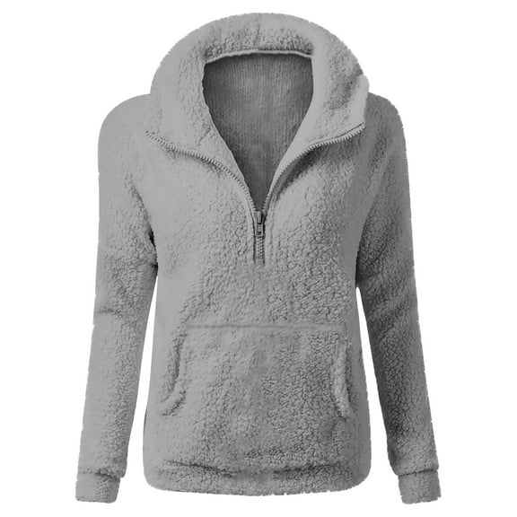 Kiplyki Save Big Women's Winter Coat Hooded Sweater Warm Wool Zipper Outwear
