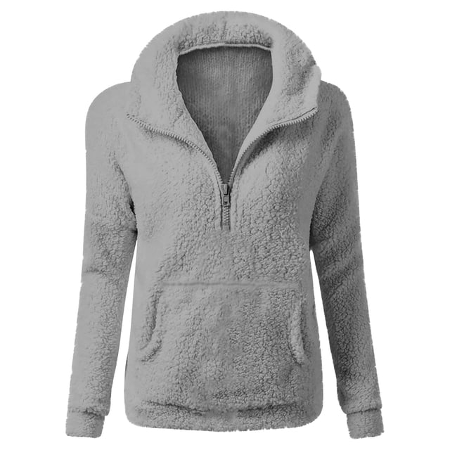 LSLJS Chandails à Fermeture Éclair pour Femmes Vestes Manches Longues Chandail à Capuche Décontracté Ample Manteau avec Poches
