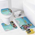 thumbnail image 4 of Fuera del nido-theme 4-Piece Shower Curtain Set with Rugs, Waterproof Bathroom Decor Set Includes Bath Mat, U-Shaped Rug, Toilet Lid Cover and Curtain with Hooks, 4 of 6
