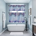 thumbnail image 3 of Purple Flowers Kitchen Curtains Sets for Windows 36 Inch Length, Vintage Blue Mottled Walls Pastoral Rod Pocket Window Treatments Tier Curtains and Valances Set for Bedroom/Bathroom, 3 of 8