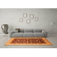 thumbnail image 3 of Ahgly Company Machine Washable Indoor Square Oriental Orange Traditional Area Rugs, 6' Square, 3 of 4