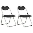 thumbnail image 1 of Costway Juego de 2 Sillas Plegables Portátiles, Sillas Plegables de Metal con Manijas de Transporte, Almohadillas Antideslizantes para los Pies, Sillas con Respaldo para Interior y Exterior, Negro, 1 of 4