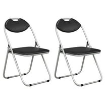 Costway 2 PCS U Shape Folding Chairs Furniture Home Outdoor Picnic Portable Black
