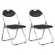 thumbnail image 1 of Costway Juego de 2 Sillas Plegables Portátiles, Sillas Plegables de Metal con Manijas de Transporte, Almohadillas Antideslizantes para los Pies, Sillas con Respaldo para Interior y Exterior, Negro, 1 of 4