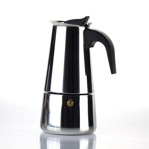 Cafetera italiana de acero inoxidable con goteo para uso doméstico, cafetera moka sencilla