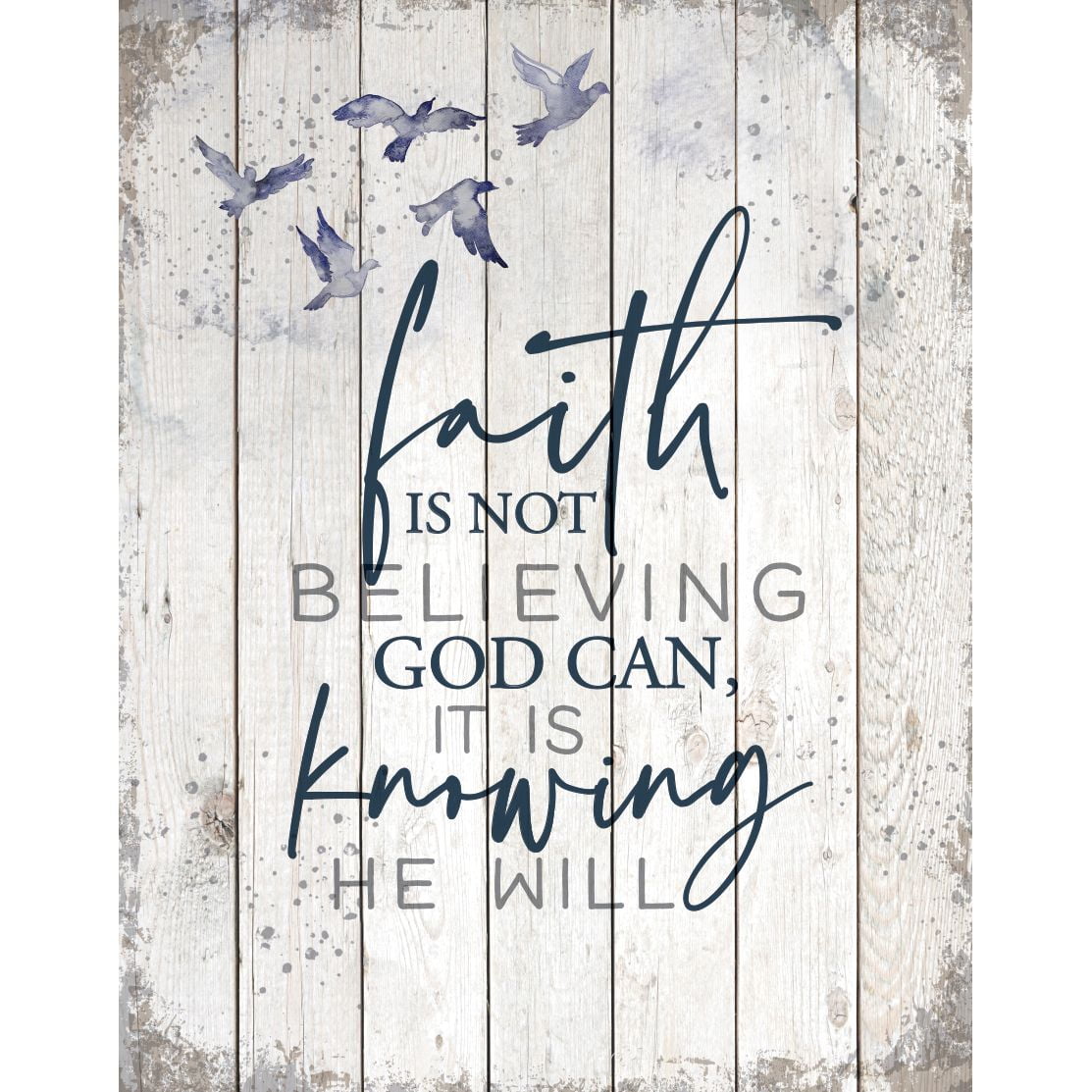 Faith Wood Plaque Inspiring Quote 11.75 x 15 Classy Vertical Frame