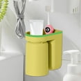 thumbnail image 6 of 2-in-1 Wall Mount Toothbrush Holder with Cup - No Drill Adhesive Bathroom Organizer, Inverted Self-Draining Design for Easy Cleaning, Space Saving Toothbrush Storage Set, 6 of 6
