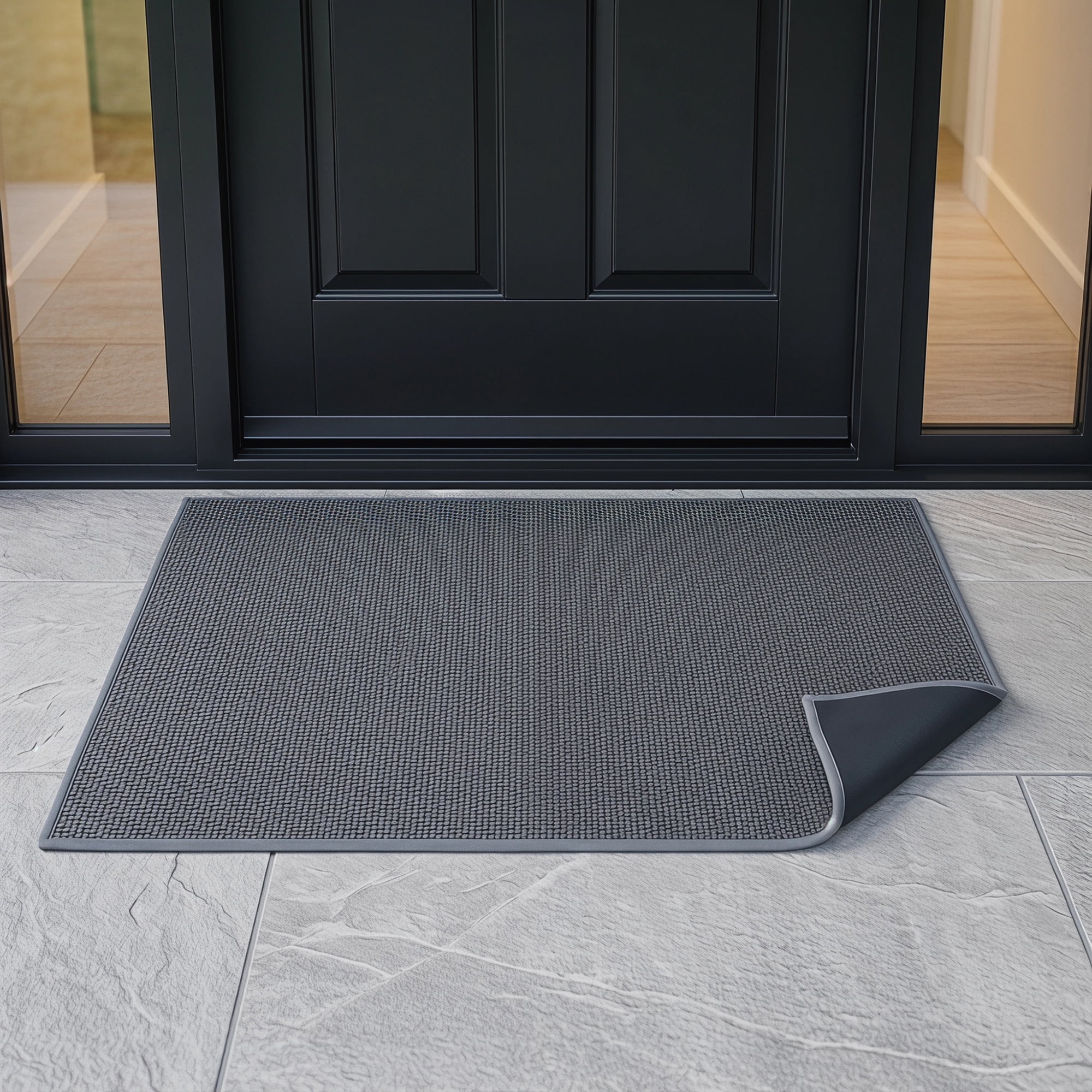 Unique Bargains Non-Slip Entrance Scraper Rug Natural Jute Doormat Grey 30" x 18"