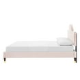 thumbnail image 6 of Platform Bed Frame, Queen Size, Pink, Velvet, Modern Contemporary, Bedroom Master Guest Suite Room, 6 of 10