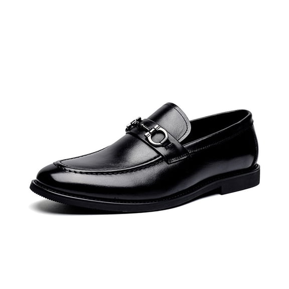 Horse Buckle Casual Shoes Men's Handmade Genuine Leather Retro British Men's Leather Shoes Slip-on Casual Shoes