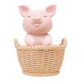 thumbnail image 1 of Pot Desktop Storage Organizer Pig Figurine Animal Statue Container Plant Planter, 1 of 4