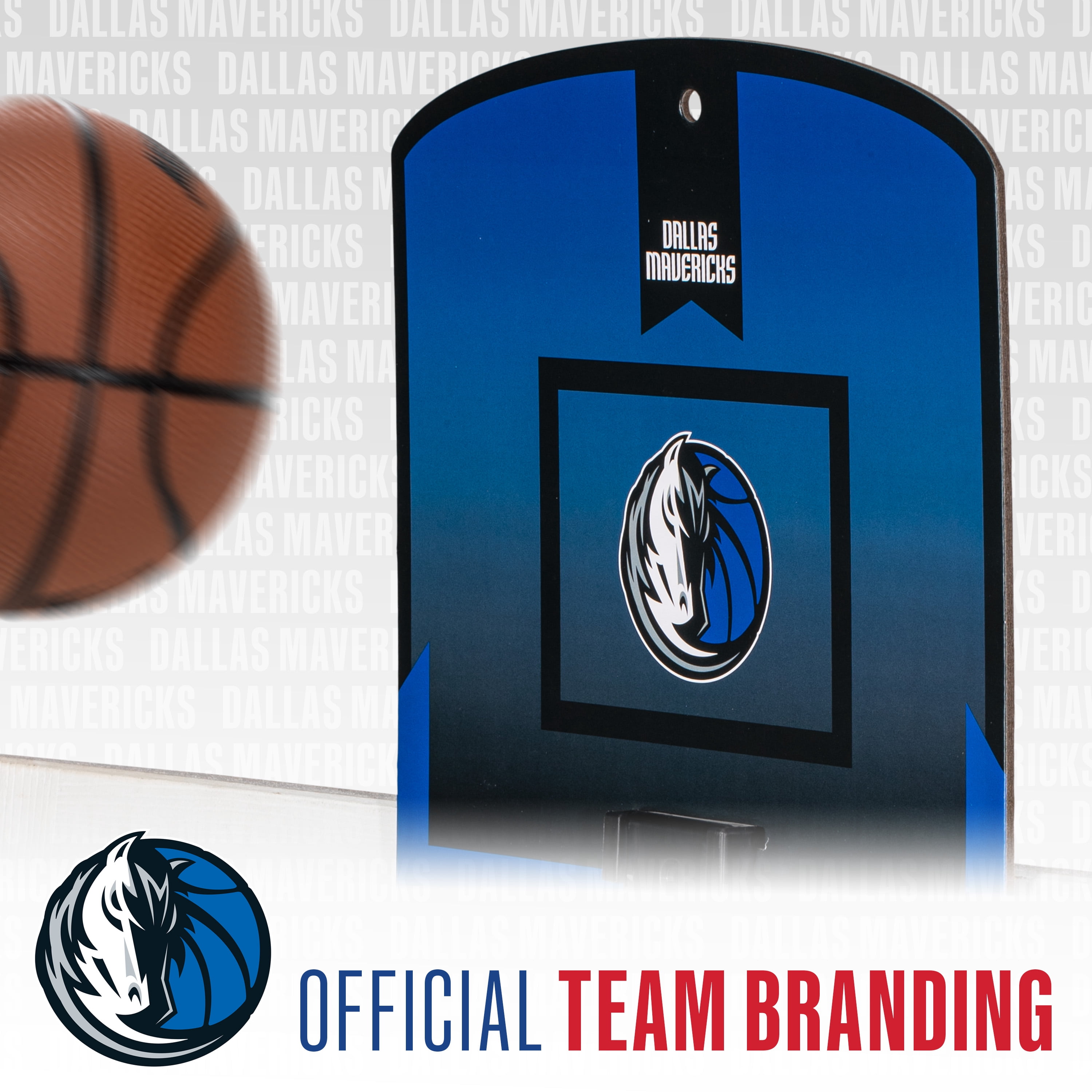 Franklin Sports NBA Dallas Mavericks Mini Over the Door Basketball Hoop - Kids Indoor Mini Basketball Hoop with Basketball - NBA Fan Shop Mini Hoop for Bedroom + Office - Over the Door Mini Hoop Set