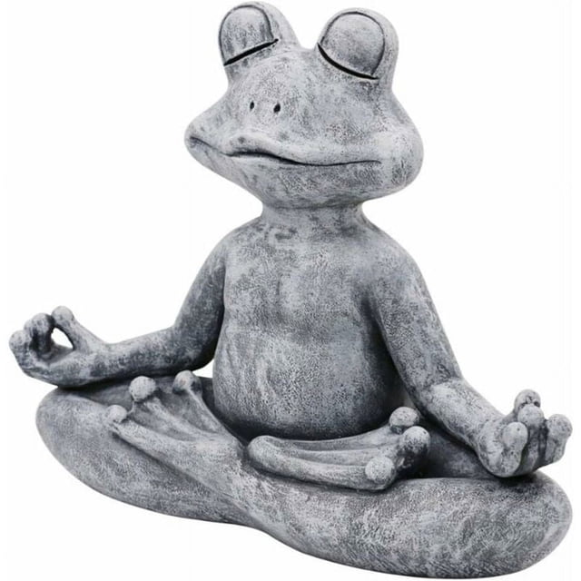 Jardín de Piedra, Adorno de Buda Rana, Estatua de Rana de meditación al Aire Libre, Estatua de Rana de meditación para decoración del hogar, Arte al Aire Libre (13 * 5,5 * 9,5 cm)