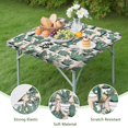 thumbnail image 4 of Squre Tablecloth with Elastic Edge, Waterproof Vinyl Featuring Boho Cactus and Southwestern Succulent Designs, Backed Non-Slip Table Cover Fits 34-36 Inch Squre Tables, 4 of 6