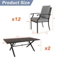 thumbnail image 2 of Gotland 14 Piece Outdoor Dining Set, Metal Outdoor Table and Chairs with X-Shaped Legs 1.5" Umbrella Hole, Patio Furniture Set with Waterproof Cushions,for Backyard Deck,Gray, 2 of 7