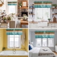 thumbnail image 5 of Blue Teal Brown Kitchen Curtain Valances for Windows Farmhouse Short Curtains, Anchor Nautical Coastal Ocean Wooden Rod Pocket Valance Curtain for Bedroom Cafe Living Room 42"x18", 5 of 8