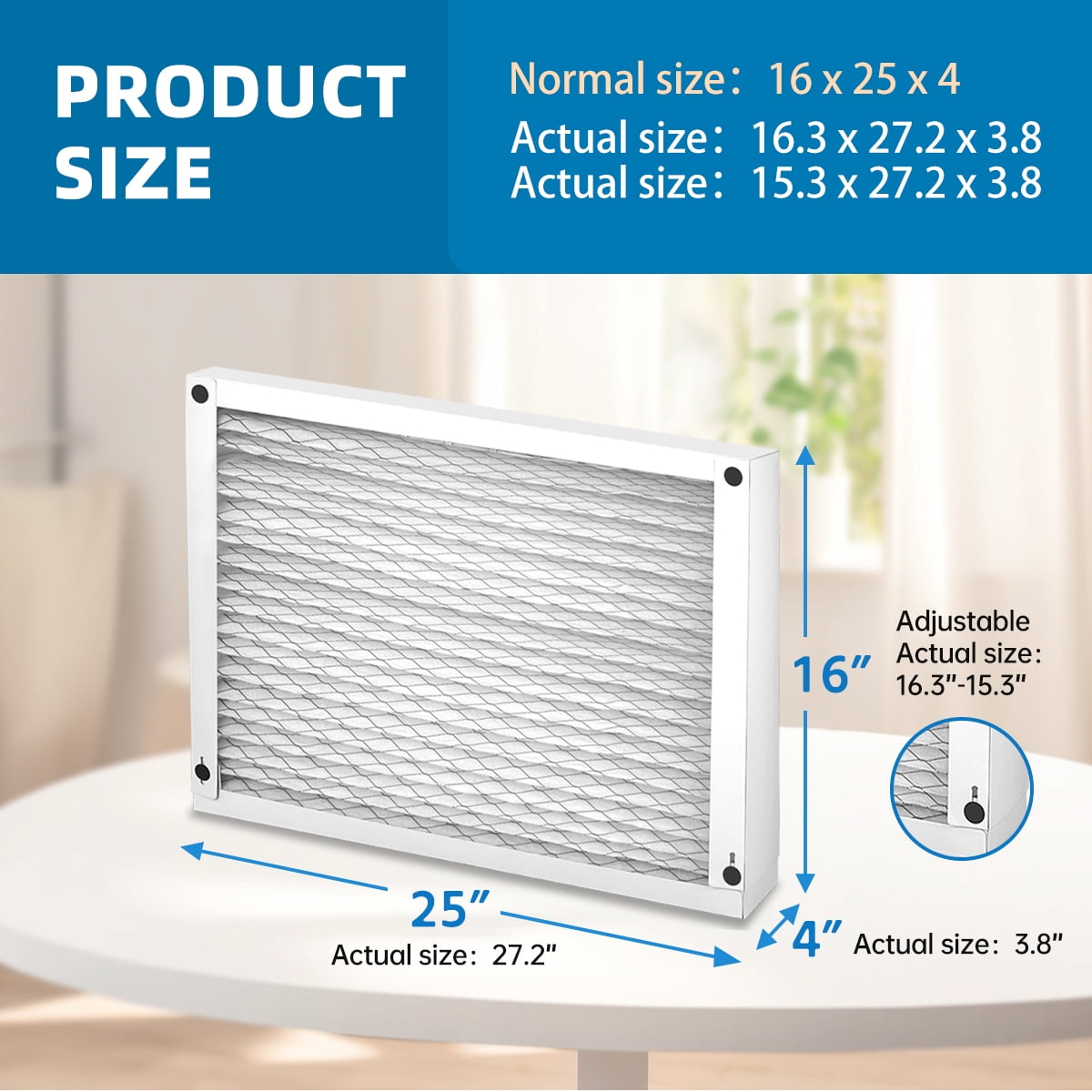 16x25x4 Air Filter MERV 11 Compatible with 410 Replacement Model 1410, 1610, 2140, 2400, 2410, FC100A1029C, F408F1625, HVAC AC Furnace 2-Pack