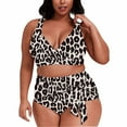 thumbnail image 1 of Women's Plus Size High Waisted Bandage Bikini Set Wrap Two Piece Push Up Swimsuits, 1 of 3