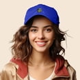 thumbnail image 4 of Dalix Cosmic Frog Embroidered Womens Cotton Dad Hat Baseball Cap Adjustable in Royal Blue, 4 of 5