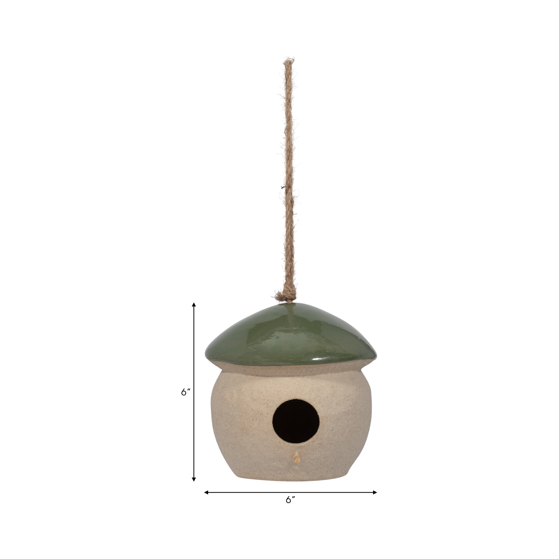 Decorative Bird House Feeder for Outdoors - Round Hanging Bird Feeder for Windows, Yard, and Garden Display - Charming Bird Houses for Outside Patio, Backyard, and Tree Decoration - 6", Green