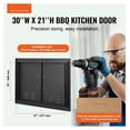 thumbnail image 2 of BBQ Access Door 30x21 Inch, Outdoor Kitchen Double Door, Flush Mount Grill Door with Handles & Vents, BBQ Island Cabinet Door for Grilling Station, 2 of 7