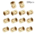 thumbnail image 3 of HUGFEGWE M2.5x3.8mm Female Thread Knurled Nuts,200PCS Hx5mm OD Brass Threaded Insert Embedment Nuts Hydraulic Welded Joint Injection Molding Assortment Kit for 3D Printing Injection Molding, 3 of 7