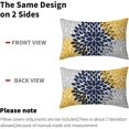 thumbnail image 5 of Navy Blue Yellow Pillow Covers 12x20 In Yellow Gray Dahlia Floral Geometric Pillow Cases Set of 2 Elegant Flower Lumbar Throw Pillows Spring Summer Home Decor for Couch Room Bed Cushion Outdoor, 5 of 6