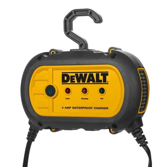 DEWALT DXAEWPC4 - Cargador de batería totalmente automático de 4 amperios y 12 V impermeable con abr