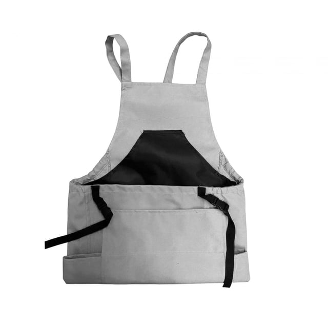 Delantal de jardín de lona para recoger frutas, multifuncional, ajustable, con hebilla resistente. Gris