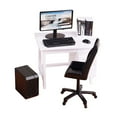 thumbnail image 2 of Escritorio y silla de computadora en miniatura a escala 1/12, juego de escritorio y silla de oficina en miniatura para manualidades DIY blanco, 2 of 9