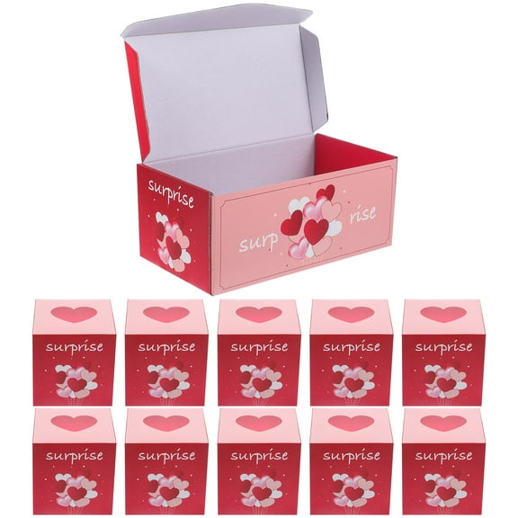 LOLIPPYY Valentine's Day Candy Box Set, Assorted Color Heart-Shaped Paper Boxes for Holiday Packaging