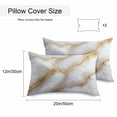 thumbnail image 3 of Waterproof Throw Pillow Covers Set of 2, 20x12 Inch White Gray Marble Decorative Pillowcases Outdoor Pillow Slip Cushion Covers Set for Couch Tent Modern Abstract Golden Texture Art, 3 of 7