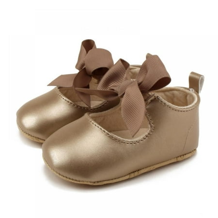 

Toddler Baby Girl PU Princess Sweet Ribbon Bowknot Shoes Infant Soft Anti-skid Prewalker 0-18 Months