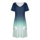 thumbnail image 4 of Vestido Corto de Verano Moda Gradiente Corto de Manga en V Cuello Vestido Casual, Poliéster Ligero de Verano, Lavado de Manos, 4 of 9