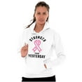 thumbnail image 3 of Stronger Than Yesterday Breast Cancer Women Plus Size Graphic Pullover Hoodie Brisco Brands 5X, 3 of 4