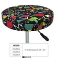 thumbnail image 2 of Colorful geometric figures Round Bar Stool Seat Covers, Elastic Round Chair Cover Stool Seat Slipcover Bar Stool Cushions Round Pad for 12-14 inch, 2 of 5