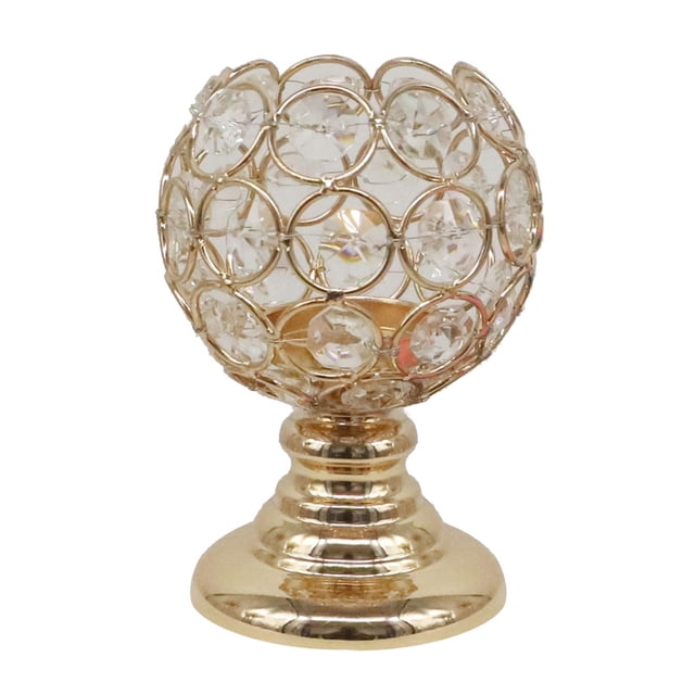 Candelabros de cristal BLESIY Candelero de mosaico Dorado 8.5x11.5cm