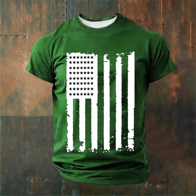Ceisia Men's Distressed American Flag T-Shirt | Short Sleeve Crew Neck Casual Tee Gifts