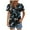 Navy, variant on cocolona Womens Summer Casual Dressy Blouse V Neck Ruffle Short Sleeve Front Pleated Tops Fashion Floral Print T-Shirts