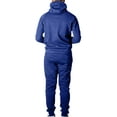 thumbnail image 2 of Daeful Hoodies Sweatsuit Hooded Sweatshirts+Pant Outfits Two Pieces Jogger Sets Men Regular Fit Casual Zipper Tracksuit Set Blue XL, 2 of 3