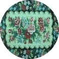 thumbnail image 1 of Ahgly Company Indoor Round Persian Light Blue Traditional Area Rugs, 5' Round, 1 of 4