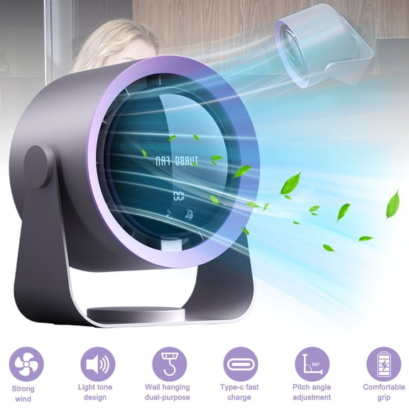 7.08 in 100-Speed LED Display Tabletop Fan