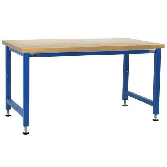 BenchPro  30 x 60 x 30-42 in. Adams Electric Lift Workbenches with 1.75 in. Thick Lacquered 100 Percent Solid Maple Hardwood Top, Light Blue