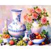 Kit de pintura de diamante 5D DIY, mesa, fruta, flor, cuentas cuadradas completas, decoración del hogar Likrtyny Arte deco