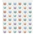 thumbnail image 3 of Ambesonne Cartoon Shower Curtain, Smiling Cat Muzzle, 69"Wx84"L, Multicolor, 3 of 5