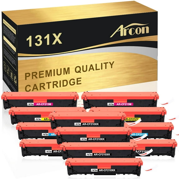 Arcon 10-Pack Compatible Toner for HP 131X CF210X CF211A CF212A CF213A Pro 200 Color M251n M251nw MFP M276nw M276n Printers (Black Cyan Yellow Magenta)