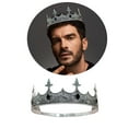 thumbnail image 2 of Metal King Crowns Tiaras with Gemstones for Men Cosplay Accessories for Weddings and Themed Parties Formal Event, 2 of 9