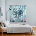 thumbnail image 3 of Coastal Octopus Blue Kitchen Curtains Window Panels, Summer Beach Nautical Coral Starfish Insulated Window Treatment Curtain, Grommet Curtains for Bedroom/Living Room/Bathroom, 2 Piece 42"Wx63"L, 3 of 8