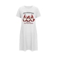 thumbnail image 2 of TMOYZQ Women's Nightshirt Short Sleeve Nightgown Fashion Round Neck Sleepwear Short Pajama Dress Casual Loose Fit Soft Christmas Loungewear, 2 of 5